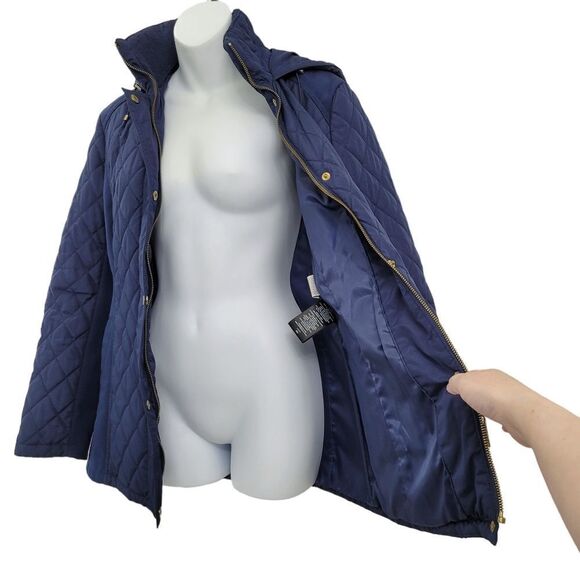 Ellen Tracy Navy Quilted Jacket - Picture 5 of 8